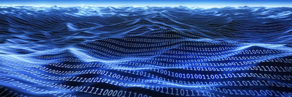 Data Lake wave with binary numbers